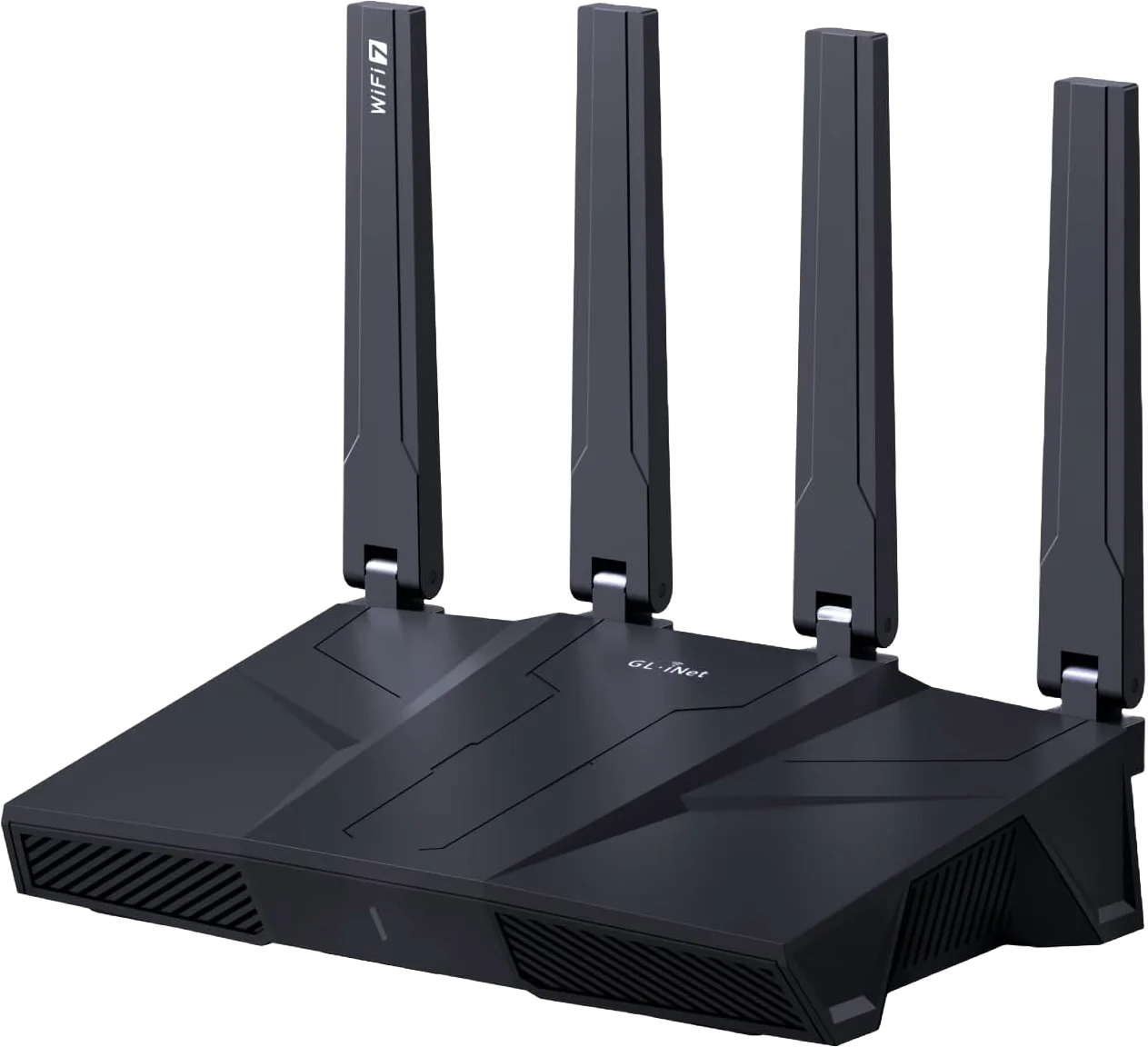 GL.iNet Flint 3 (GL-BE9300) Tri-Band-Wi-Fi-7-Router mit vier klappbaren Außenantennen